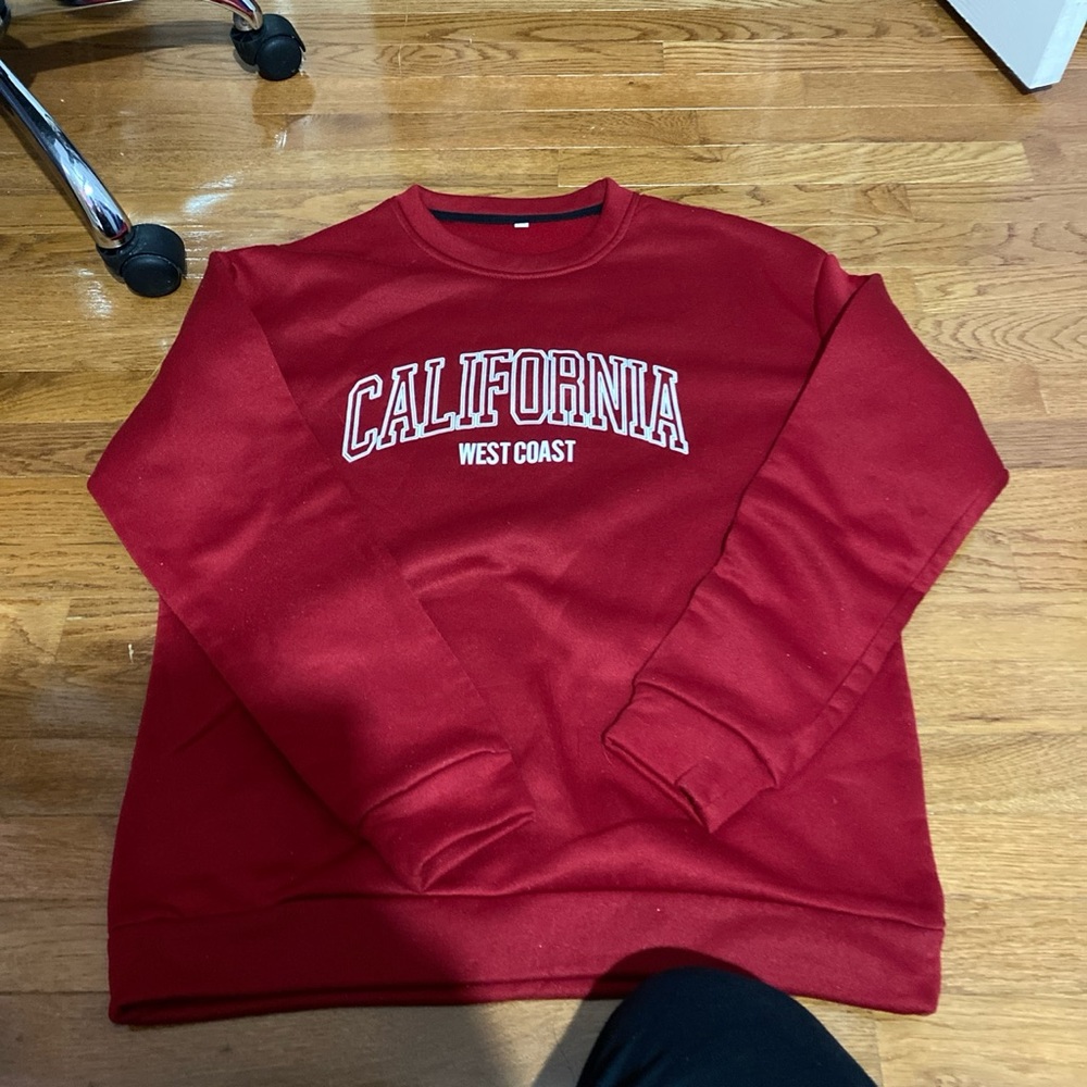 Red silky sweater